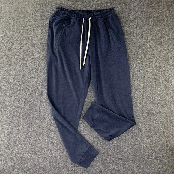 Vuori Ponto Performance Jogger Men Medium Navy Blue Drawstring Stretch Soft